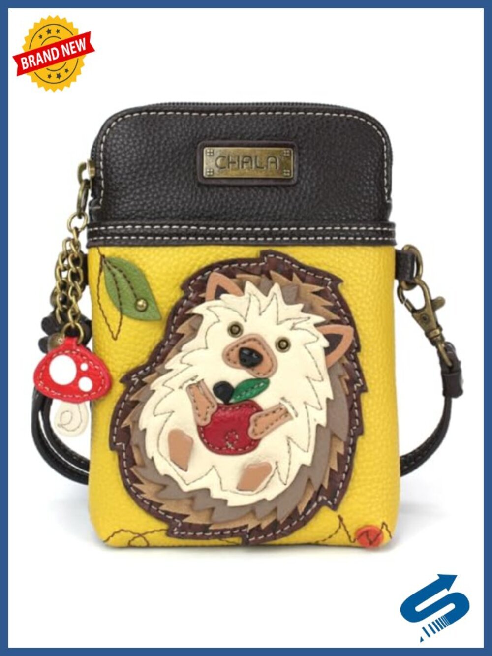PU Leather Canvas Crossbody Purse with Adjustable Strap for Cell Phone